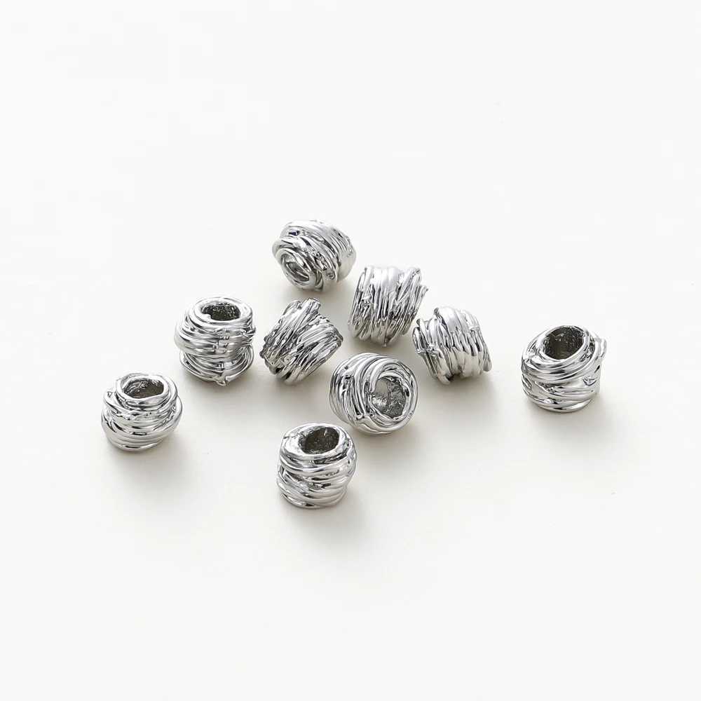 10/30/50Pcs/Pack 14K/18K Gold Plated Brass Weaving Ball Spacer Beads For DIY Bracelet Necklace Jewelry Making AccoriesXJ250517