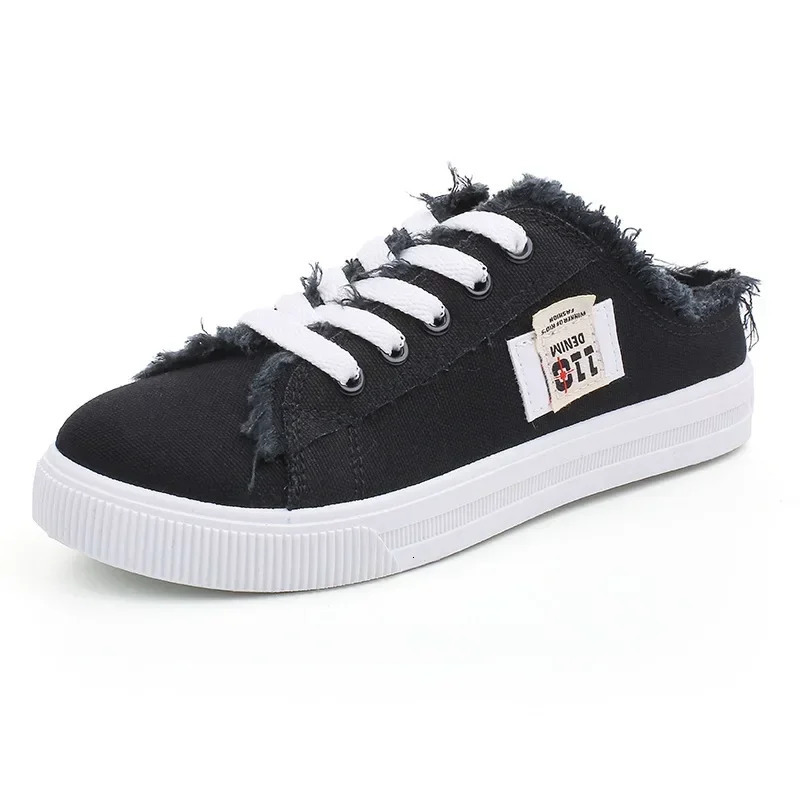 Spring Summer Women Canvas Sneaker Low Top Denim Sneakers Ladies Lace-Up Flat Canvas Board Shoes Female sapatos femininos 250515