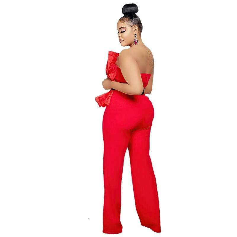 Wide Leg Jumpsuit Women S Fashion Solid Color Jumpsuit Sexy Off Shoulder Casual Set
