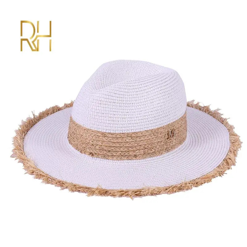 Summer Cowboy Cap Casual Sun Hats For Women Fashion Letter M Jazz Straw Men Beach Panama Hat Wholesale RH 250517