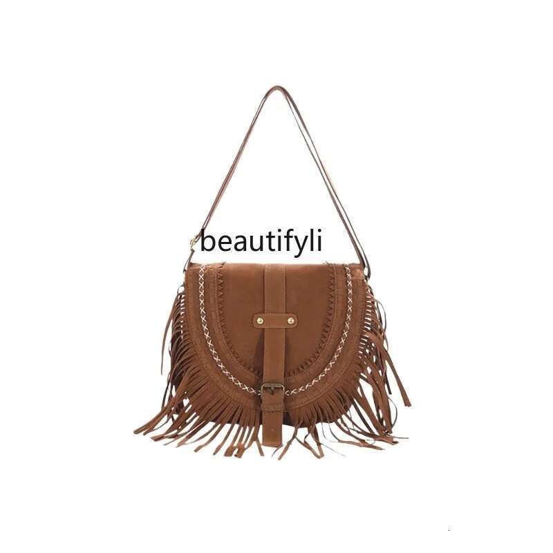 Maillard's New Fringed Niche Retro Saddle Shoulder Casual Messenger Bag