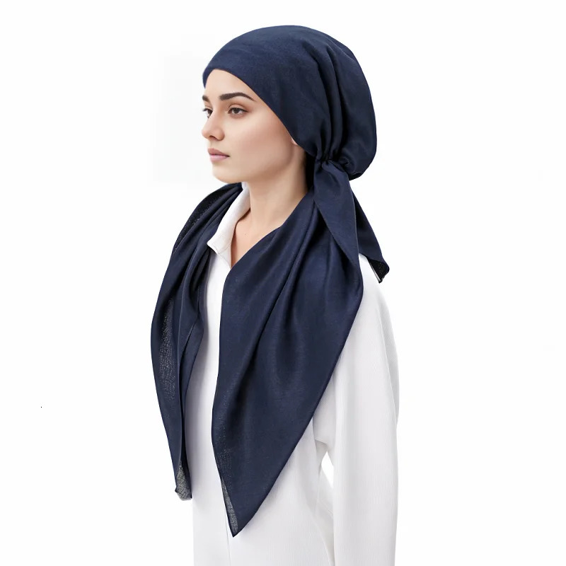 Wholesale Cotton Instant Muslim Hijab Inner Wrap Undercap Triangle Scarf Plain Islamic Turban Bonnet Soft Headband Hat 250517
