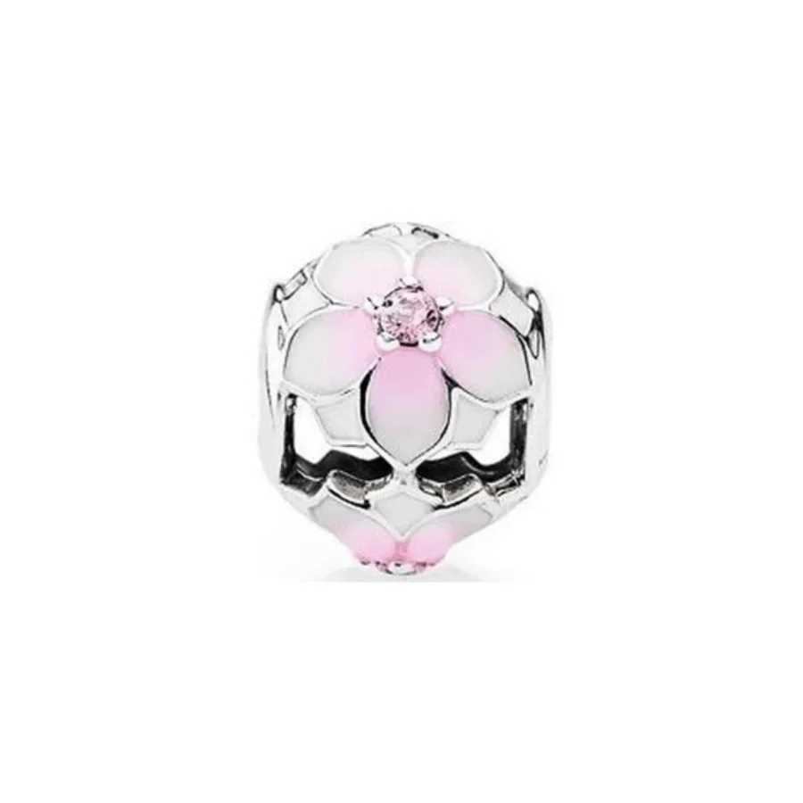 New Pink Cherry Blossom- Daisy FlowerMurano Glass Charms Beads Fit Original Silver 925 Bracelet JewelryXJ250517