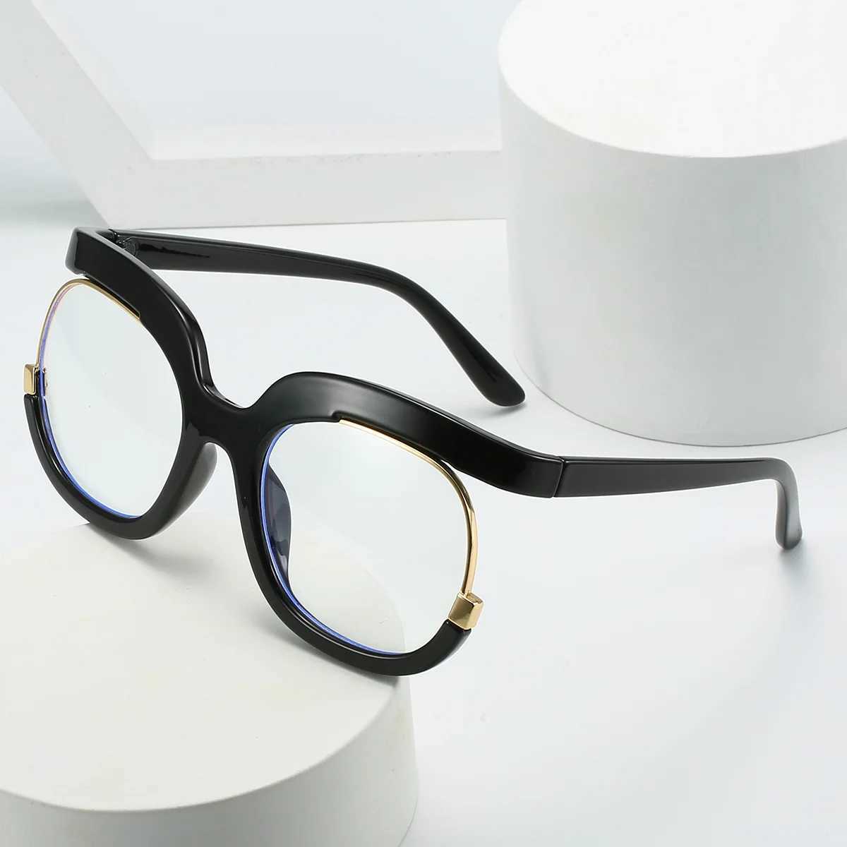 Eye Glasses Y2K Large Frame Glasses Fashionable Womens Flat Lenses Decorative Photo GlassesXJ250516