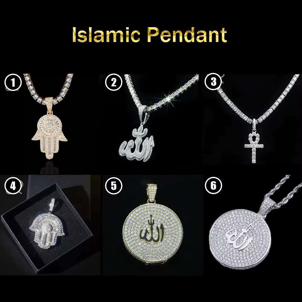 Wholesale Allah Moissanite Diamond Pendant Custom Islam 925 Silver VVS Iced Out Mens Womens Necklace Hip Hop Pendant