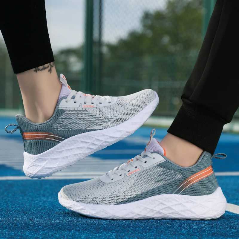 Sports shoes womens shoes 2025 autumn mesh surface casual breathable lightweight soft sole shock absorbing running shoesXJ250517