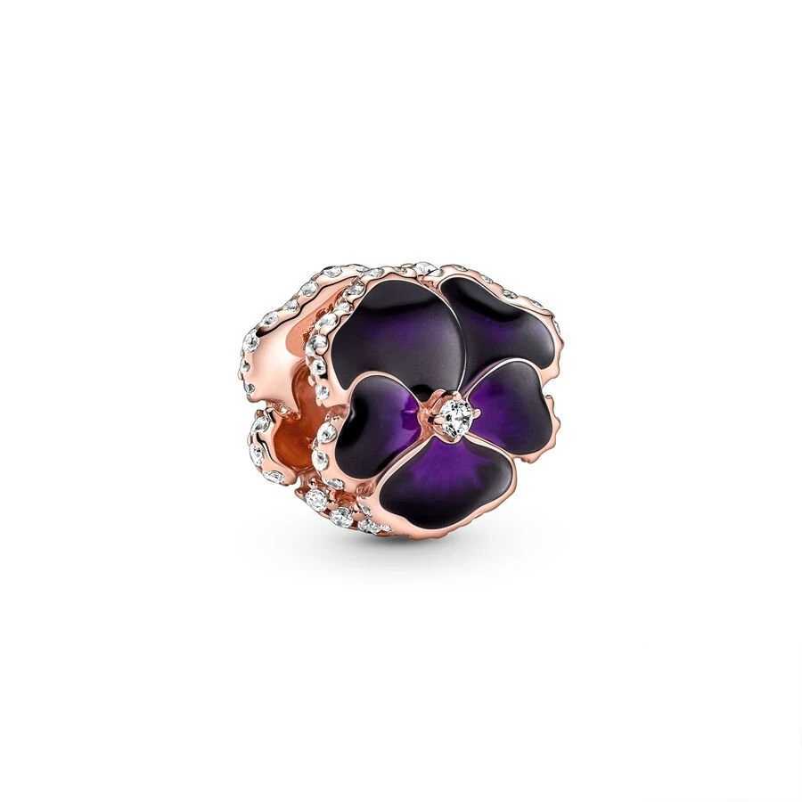 Hot Charm Beads Exquisite Collection BlueGreenPurple Flower Pendant Fit Original 925 Sterling Silver Bracelet Jewelry GiftXJ250517