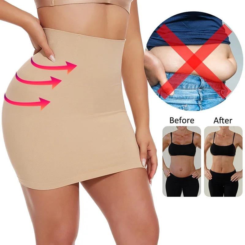 Half Slip Shapewear for Women Under Dresses Built-in Pes High Waist Tummy Control Slips Skirts Butt Lifter Body Shaper Dress 250517
