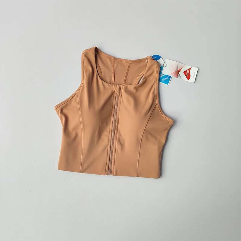One-Piece Front Zipper Sports Crop Top Women Shockproof Running Fast Drying High-Strength Vest Fiess Yoga Bra