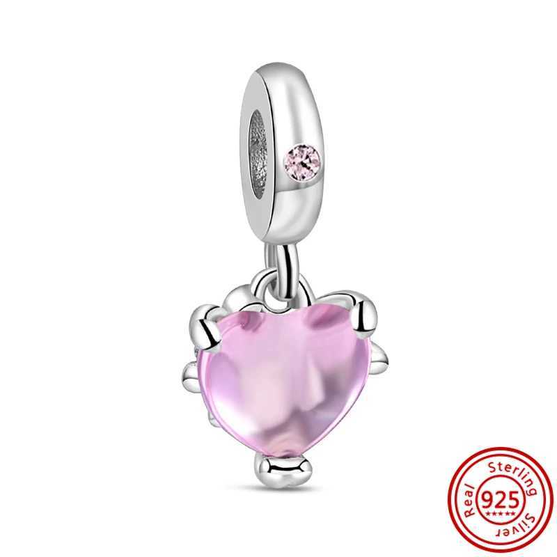 New 925 Sterling Silver Dert Doughnut Flower Cream Pink Heart Beads Fit Original Pendant Charms Bracelet DIY Jewelry GiftXJ250517