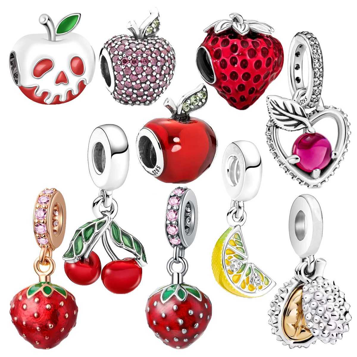 Fruit Series ple Lemon Durian Sterry Pineple Dangle Charm Bead Fit Original 925 Sterling Silver Bracelet JewelryXJ250517