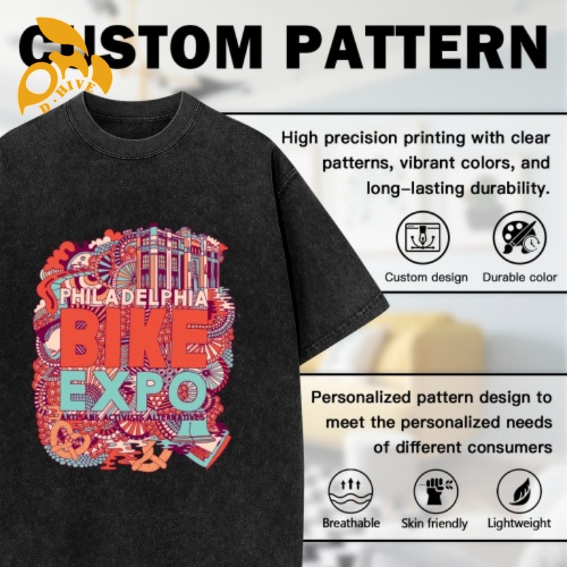 Free Shipping Designer Oversize Men's shirt Short Sleeve Round neck black Customized 230g men's washed T-shirt T-shirt outdoor S-XXL