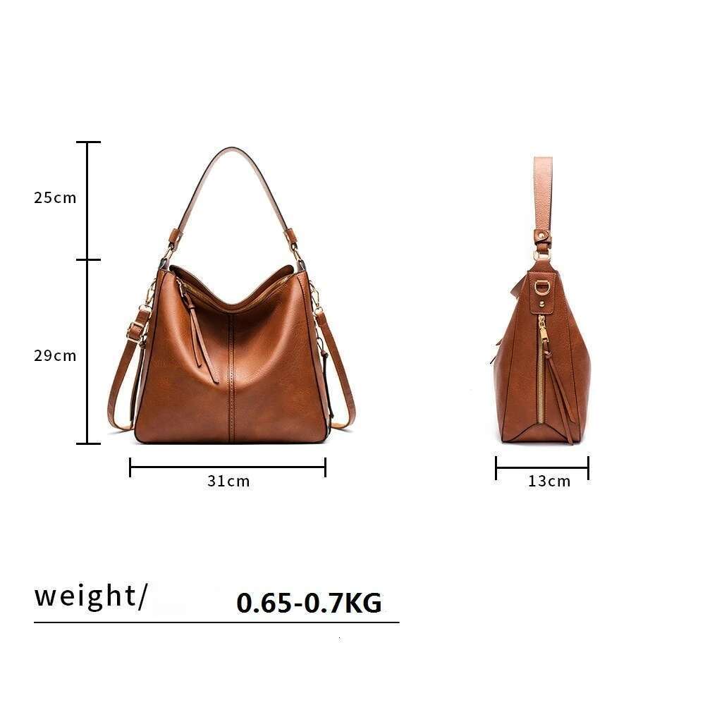 Hobo Leather Women Handbags Female Leisure Shoulder Bags Fashion Purses Vintage Bolsas Large Capacity Tote bag Crossbody Bag