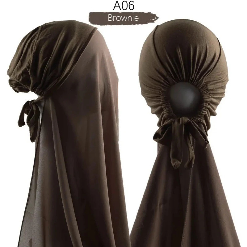 Headscarf Malay Hui Scarf Headband Chiffon Modal Adjustable Hat Convenient Set 250517