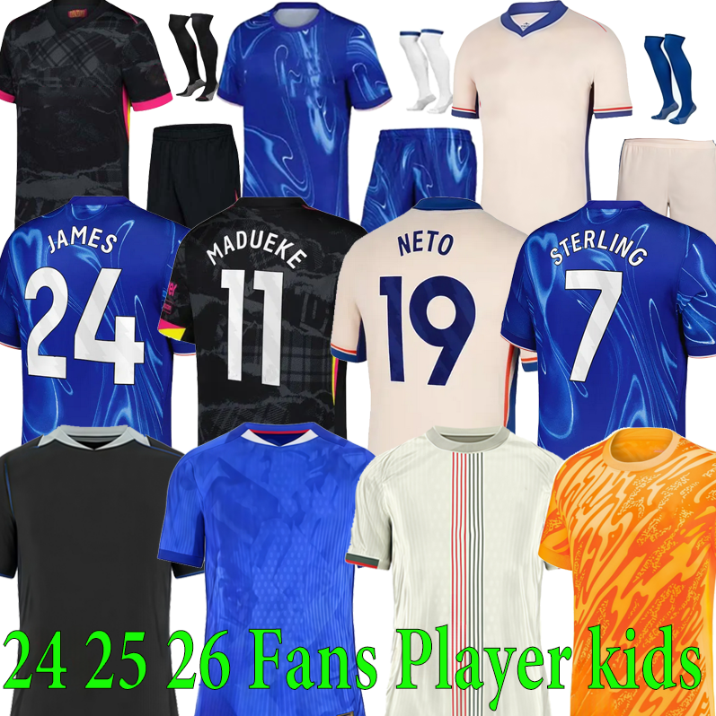 2025 2026 MADUEKE CFC Nkunku soccer jersey 25 26 chelseas fc CAICEDO Enzo NETO SANCHO N.JACKSON PALMER Mudryk COLWILL football shirt men kids kit Player Sports