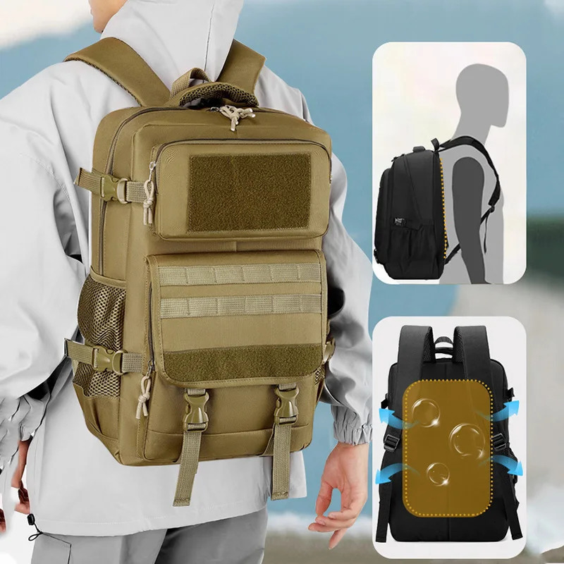 Outdoor Camping Backpack Tactical Travel Bag Climbing Hiking Trekking Mountaineering Shoulder Students Rucksack for Men Women 250515