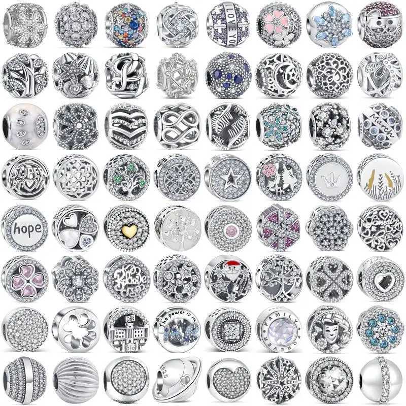 Authentic S925 Sterling Silver Snowflake Starfish Shell Flower Heart Moon Beads Fit Original Pantaro Charms Women Jewelry GiftsXJ250517
