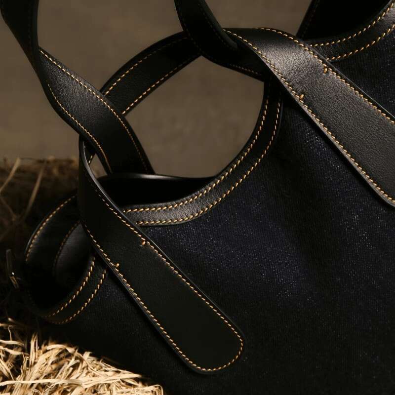 Tote Bag NINA ENYA NINA ENYA Cowboy Canvas Handbag Single Shoulder Crossbody Vegetable Basket Bucket Bag KQ
