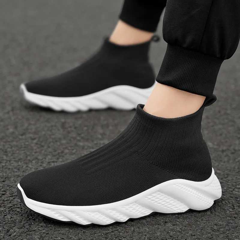 Knitting Socks Sport Shoes Men Breathable High Top Mens Running Shoes Platform Light Sneakers Man Trainers mens shoes W250517