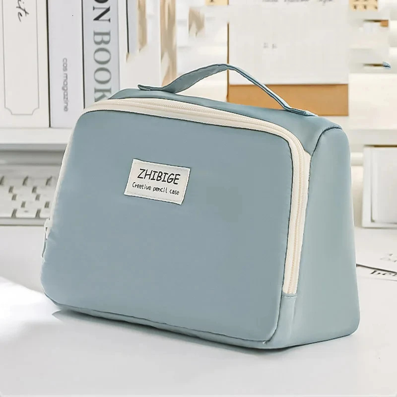 Cosmetic Cases Large Capacity Pen Bag Black Simple Japanese Pencil Case Stationery Bags For Women Storage Bags 250514