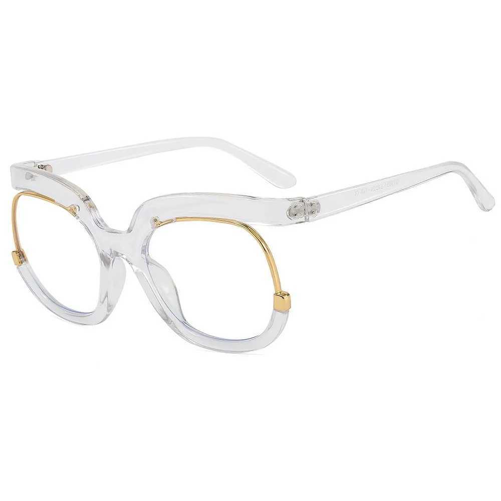 Eye Glasses Y2K Large Frame Glasses Fashionable Womens Flat Lenses Decorative Photo GlassesXJ250516