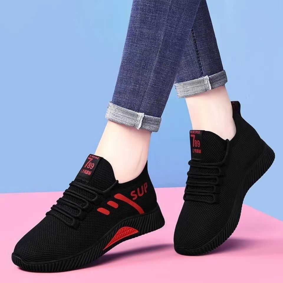 Outdoor leisure sports lightweight and wear-resistant hiking running shoes designer fashionable daily commuting knitted mesh women's shoes