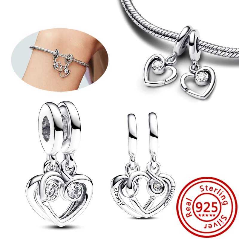 New 925 Silver Pink Rose Flower Splittable Heart Glow-in-the-dark Ghost Graduation Hat Beads Fit Pantaro Charm Bracelet DIYXJ250517