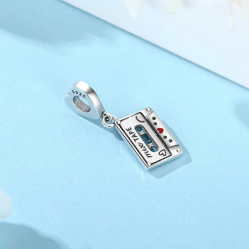 Original 925 Sterling Silver Charm Bead Music Note Piano Pendant Charms Fit Brand Bracelets Necklaces Womens JewelryXJ250517