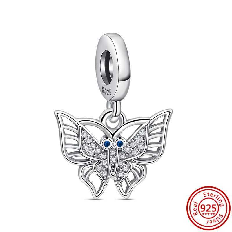Fit Pantaro S925 Original Charm Bracelet For Women Gift Jewelry Sterling Silver Butterfly Fish Bone Lucky Leaves Bell BeadsXJ250517