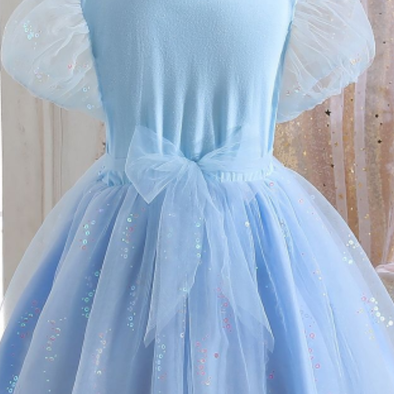 DISNEY girls designer clothes toddler designer clothes Frozen Elsa princess Summer short-sleeved dress children cotton comfortable soft.