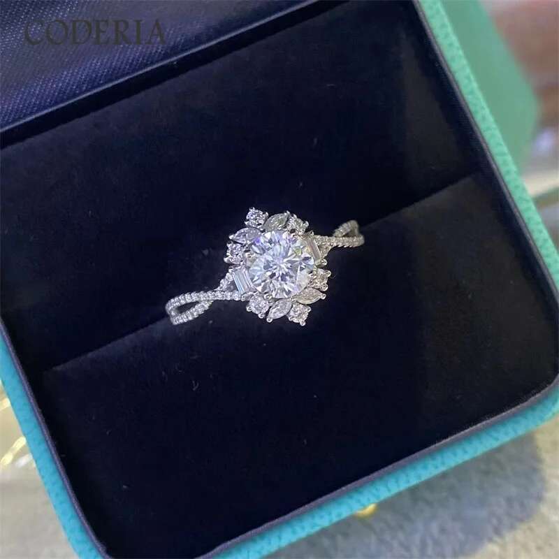 Wholesale D Color Moissanite 2CT Ring GRA Certified VVS Diamond Wedding Rings for Women 925 Sterling Silver High Quality Jewelry