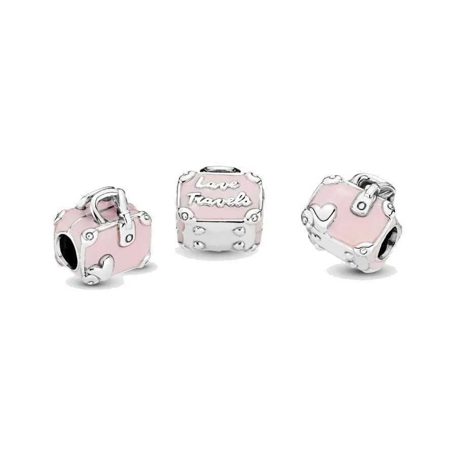 2025 New creative Airplane Globe Suitcase Dangle Charm fit bracelet DIY womens exquisite high quality jewelry giftsXJ250517