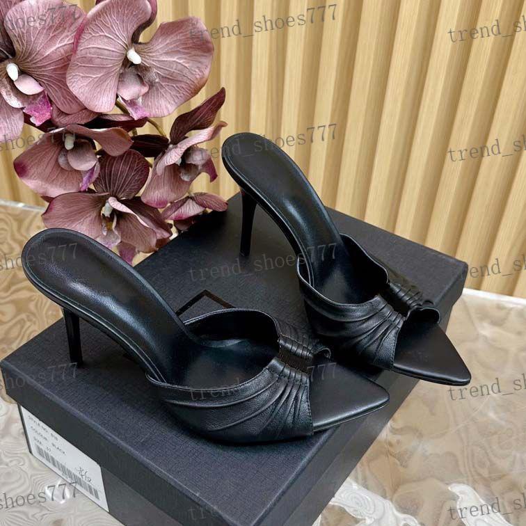 2024 New Product Designer Sandals Slippers High Heels Luxury Paris Classic Dress Women's 9cm High Heels Black Gold Wedding Pants with Box SIZE 35-42