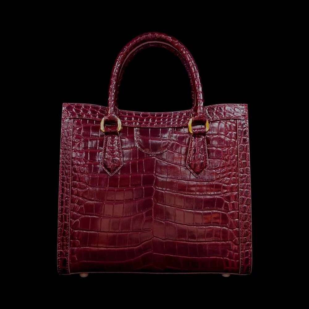 Madeline Genuine New Women s Head Layer Leather Fashion Crocodile Pattern Tote Bag Handbag