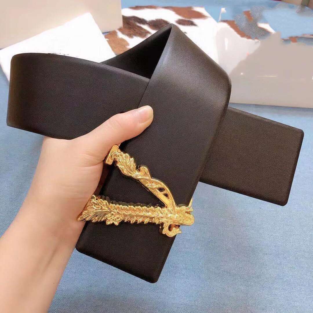 2024 Wide 7CM Brand Famous Designer Fashion Reversible Women Ladies Girdle New Leather Belt for womendress