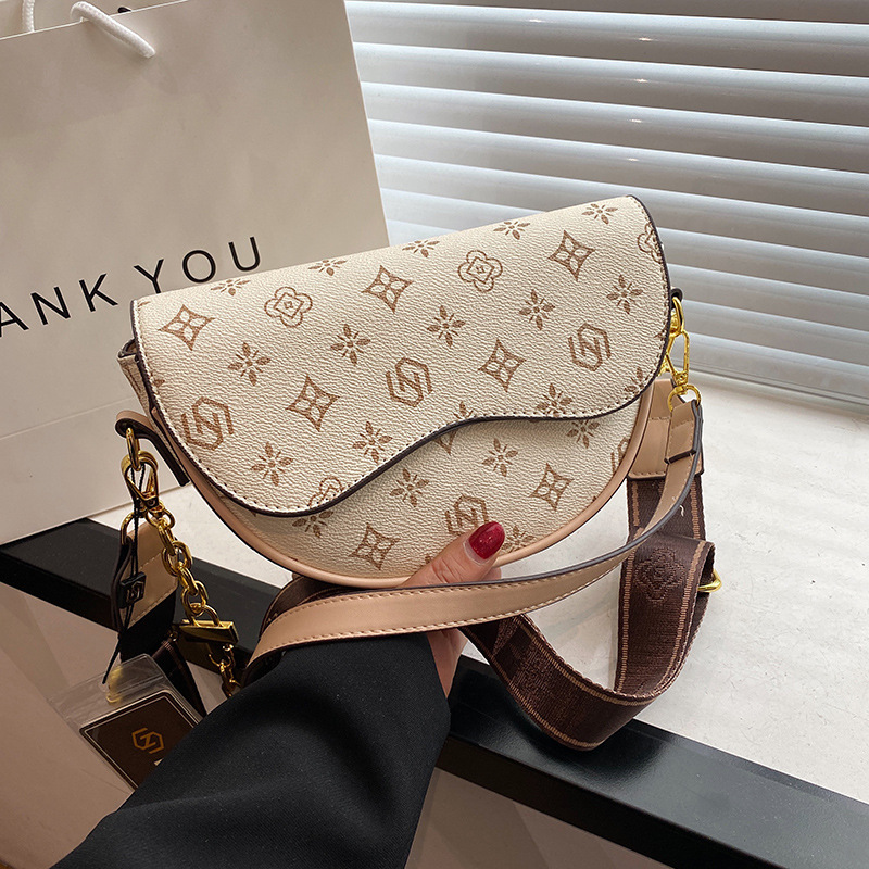 Women's New Designer Colorful Print Saddle Bag, Luxury Versatile Underarm Shoulder & Crossbody Bag With Free shipping