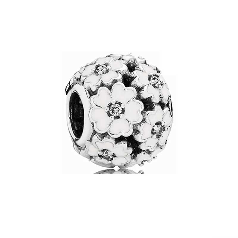 Hot Sale Openwork Pink Daisy Flower Butterfly Fairy Charm Bead Fit Original European 925 Sterling Silver Bracelet Jewelry GiftXJ250517