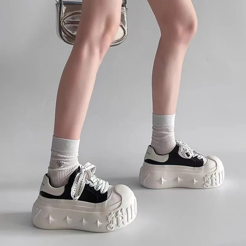 2025 Platform n Shoes Womens Lace-up Canvas Shoes Summer Fashion Casual Board Walking Shoes for Girl Y2k 250515