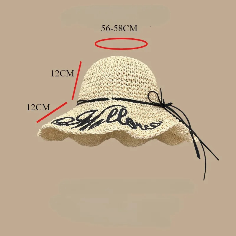 Japanese Sweet Lace Straw Hat Womens Hand-woven Summer Sun Protection Big Brim Sun Hat Travel Beach Sun Hat 250516