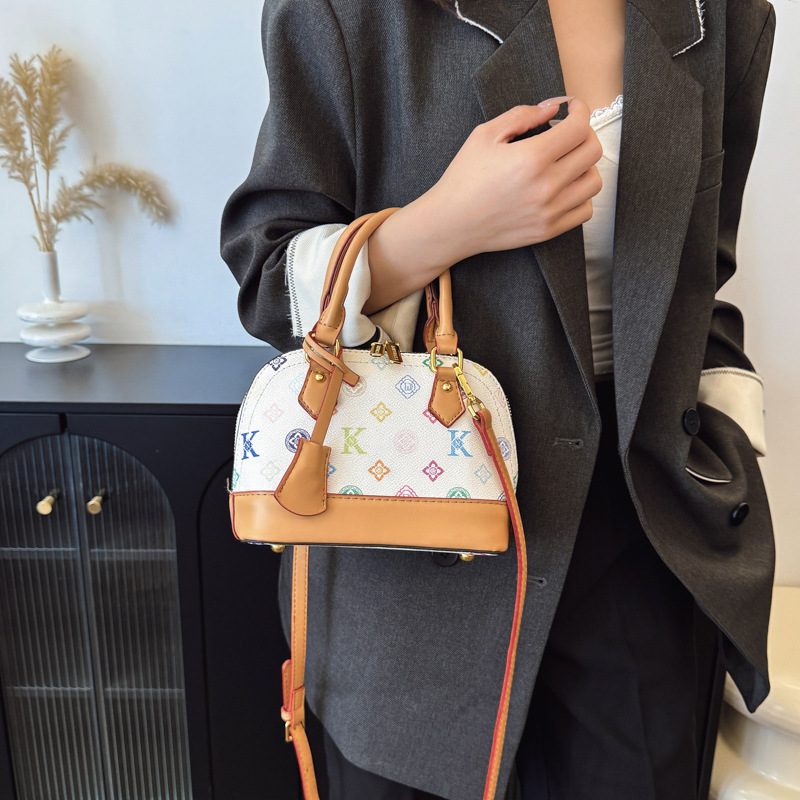 Free Shipping 2025 New Designer Shell-Shaped Tote Bag - Watercolor Print Crossbody Purse, Luxury Textured Shoulder Bag