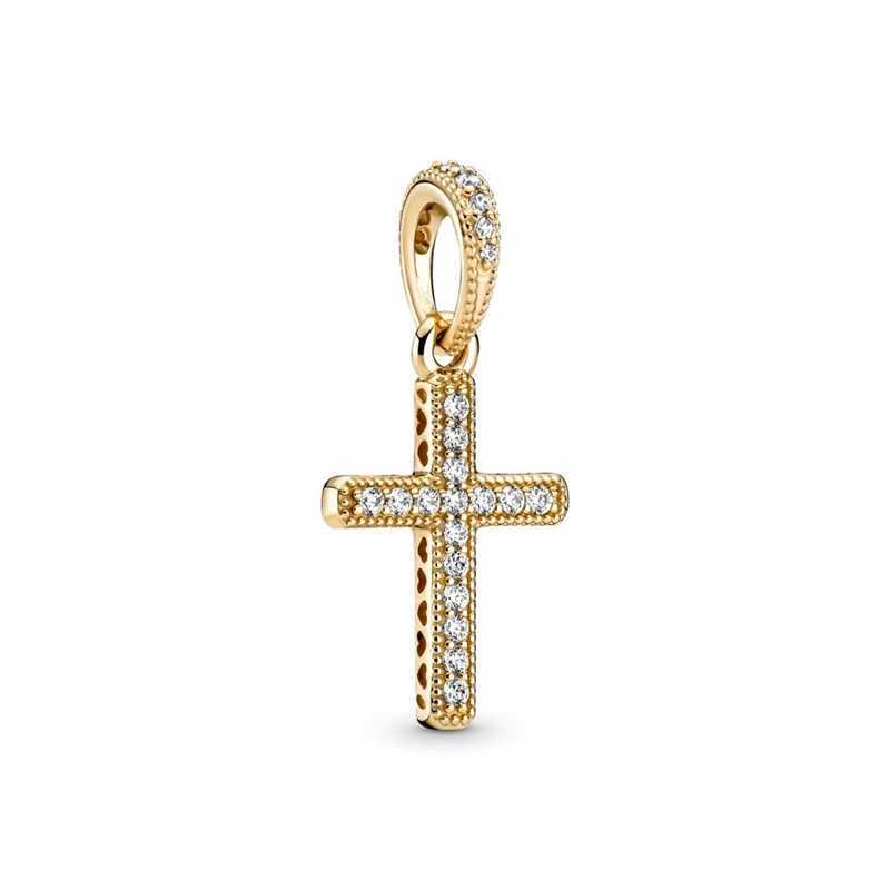 New Fine Gold The Cross of Jesus Family Tree Cactus Charm Beads Fit Original European 925 Silver Bracelet DIY Women Jewelry GiftXJ250517