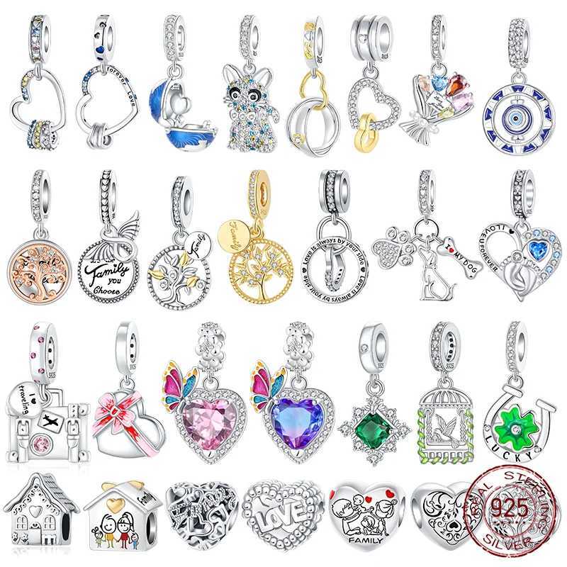 925 Sterling Silver Family Tree Snowflakes Dangle Beads Fit Original Charms Bracelets DIY Bead Women Jewelry MakingXJ250517