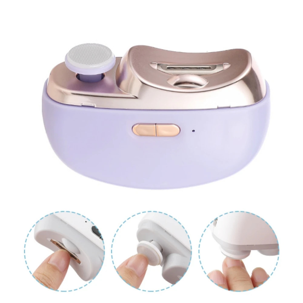 Electric Nail Clippers 3 in 1 Trimmer grinding and Polishing with Lights for Baby Adults Elderly Nail Cutter Manicure Tools 250517
