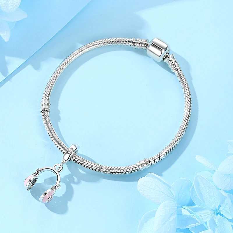 Original 925 Sterling Silver Charm Bead Music Note Piano Pendant Charms Fit Brand Bracelets Necklaces Womens JewelryXJ250517