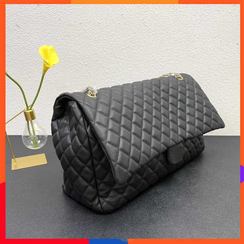 Shoulder Bags Classic Single Flap Maxi Calfskin xxl Caviar Leather Aged Goldsilver Metal Hardware Matelasse Chain Crossbody Handbags Lare Capacity Airport