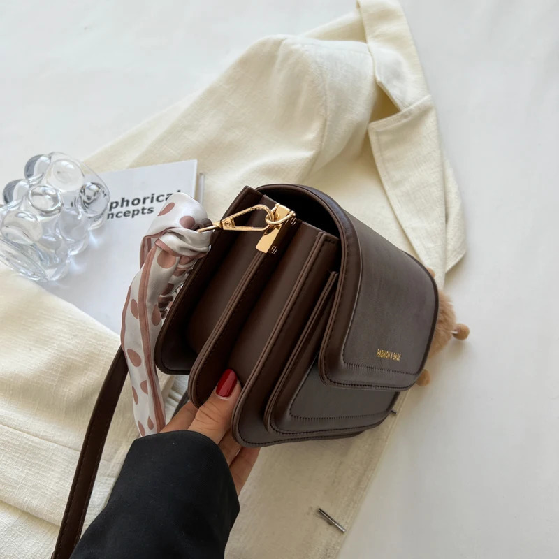 Leather Shoulder Bag Purse for Women - Fashion Crossbody Bags Underarm Bag Small Square Satchel Handbag 250515