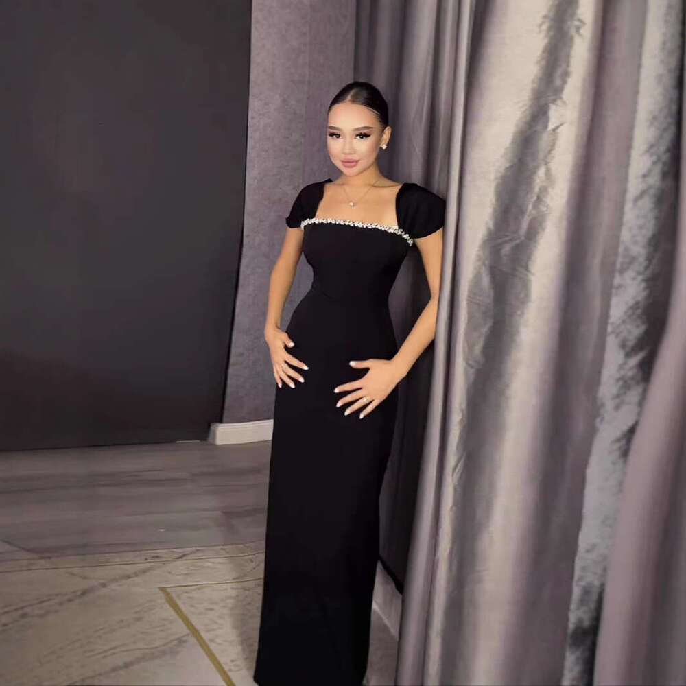Wide Leg Jumpsuit Fashionable New Product Temperament Slim Fit Hot Stamping Diamond Wrapped Solid Color Dress Long Skirt Women S Clothing