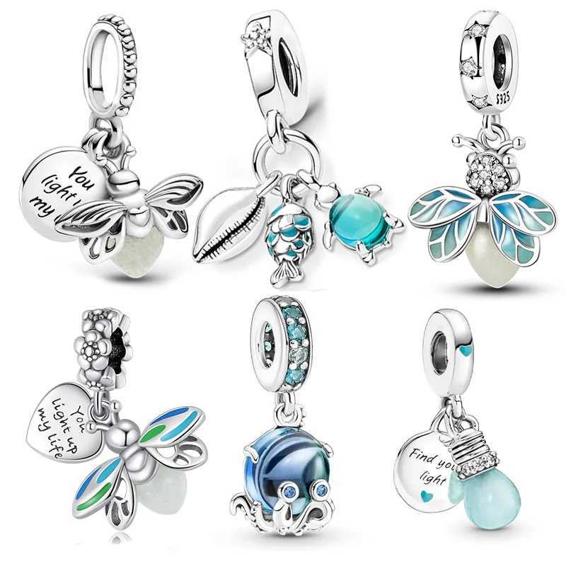 2025 New 925 Silver Original Charms Glow-In-The-Dark Fireflies Women Pendant Beads For 3mm Charm Bracelet DIY Jewelry GiftXJ250517