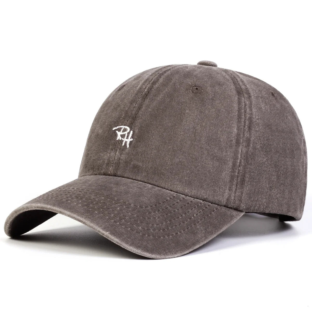 Unisex RH Letter Embroidery Wash Baseball Caps Spring and Autumn Outdoor Adjustable Casual Hats Sunscreen Hat 250517