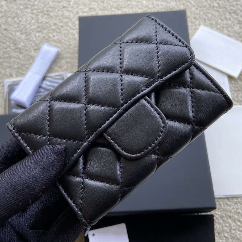 Luxury flip change women's classic bag, diamond shaped caviar, cowhide leather, real leather business holder, credit card zero wallet